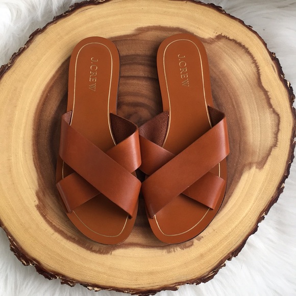 J. Crew Shoes - J. Crew leather slide sandals